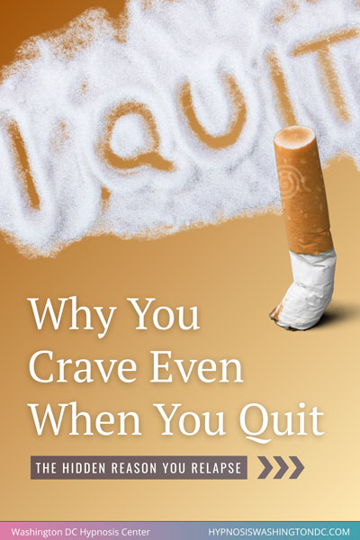 Quit smoking hypnosis illustration showing sugar withdrawal and double craving