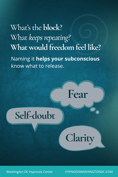 Overcoming fear and self-doubt with clarity through hypnosis at Washington DC Hypnosis Center.