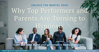 Cover image of Group of professionals and parents relaxing and smiling during a wellness session — promoting hypnosis for stress relief, mental focus, and emotional balance at Washington DC Hypnosis Center.